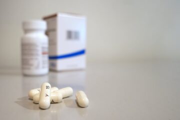five oblong medication pills