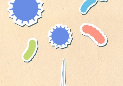 paper cutout of injector and viruses